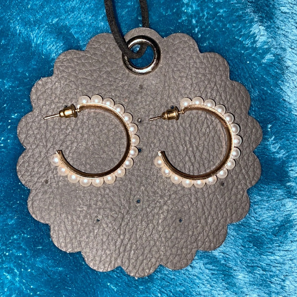 Pearl hoop earrings